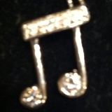 Silvertone Double Note with Crystal