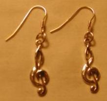 Popular Diamont Cut Treble Clef Earings