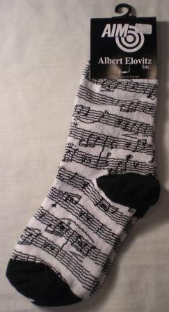 Black and White Heal Toe Music Socks